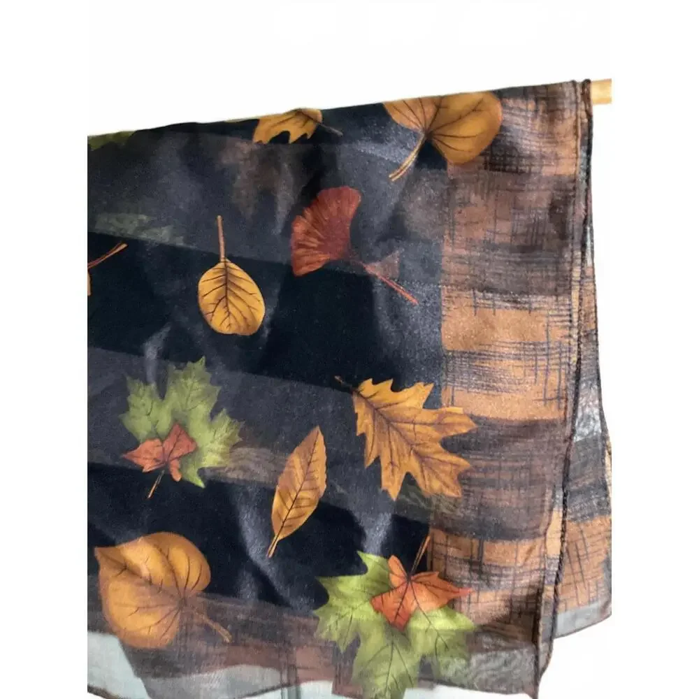 Cejon Women's Lightweight Autumn Leaf Print Scarf